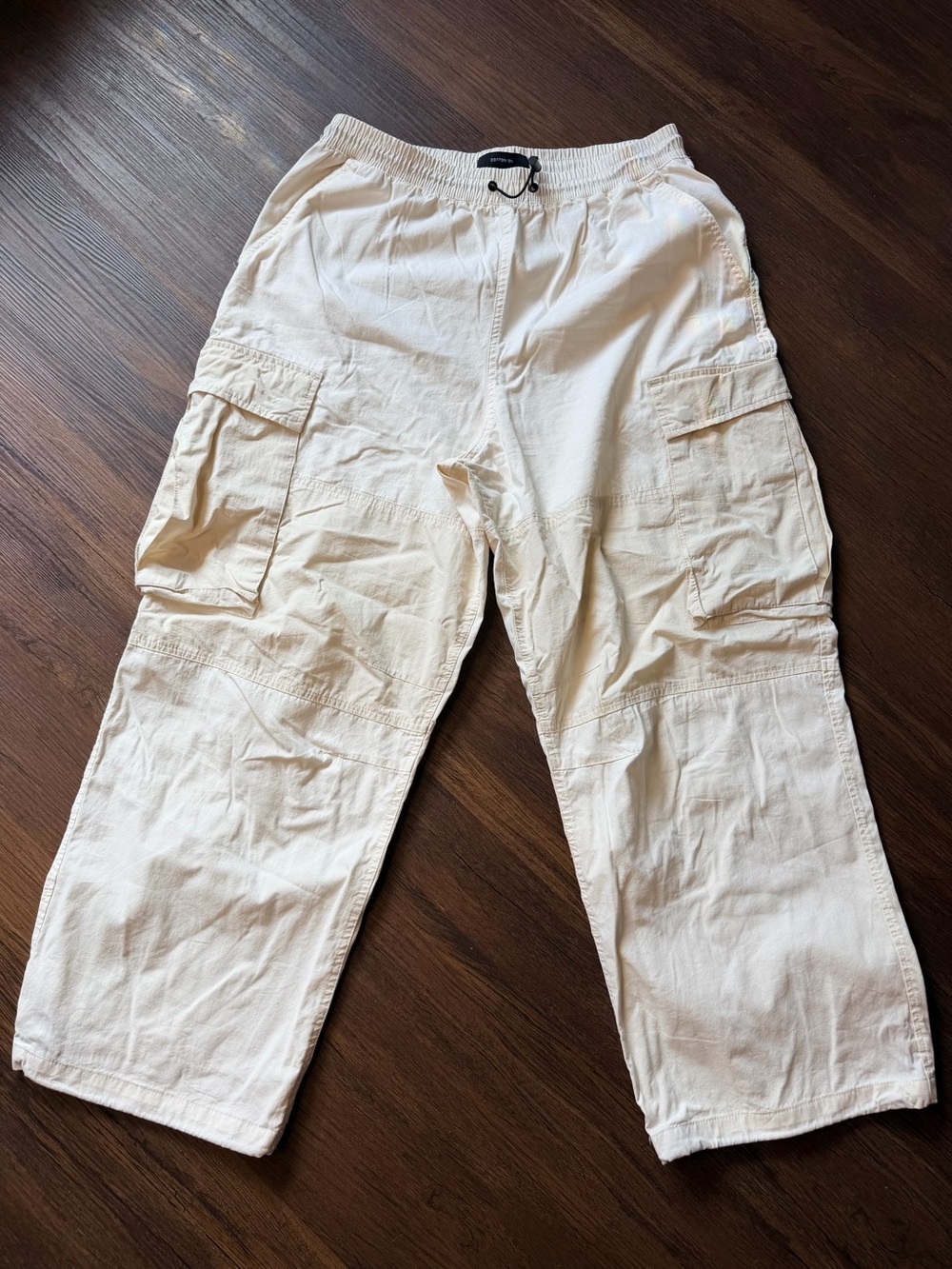 Cotton On Soft Butter Yellow Cotton Blend Wide Leg Cargo Parachute Pants